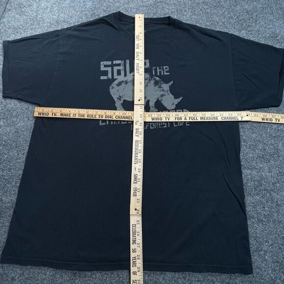 Rainforest Cafe Shirt Mens XL Save The Chubby Unicorn Rhinoceros Souvenir Black - Picture 7 of 8